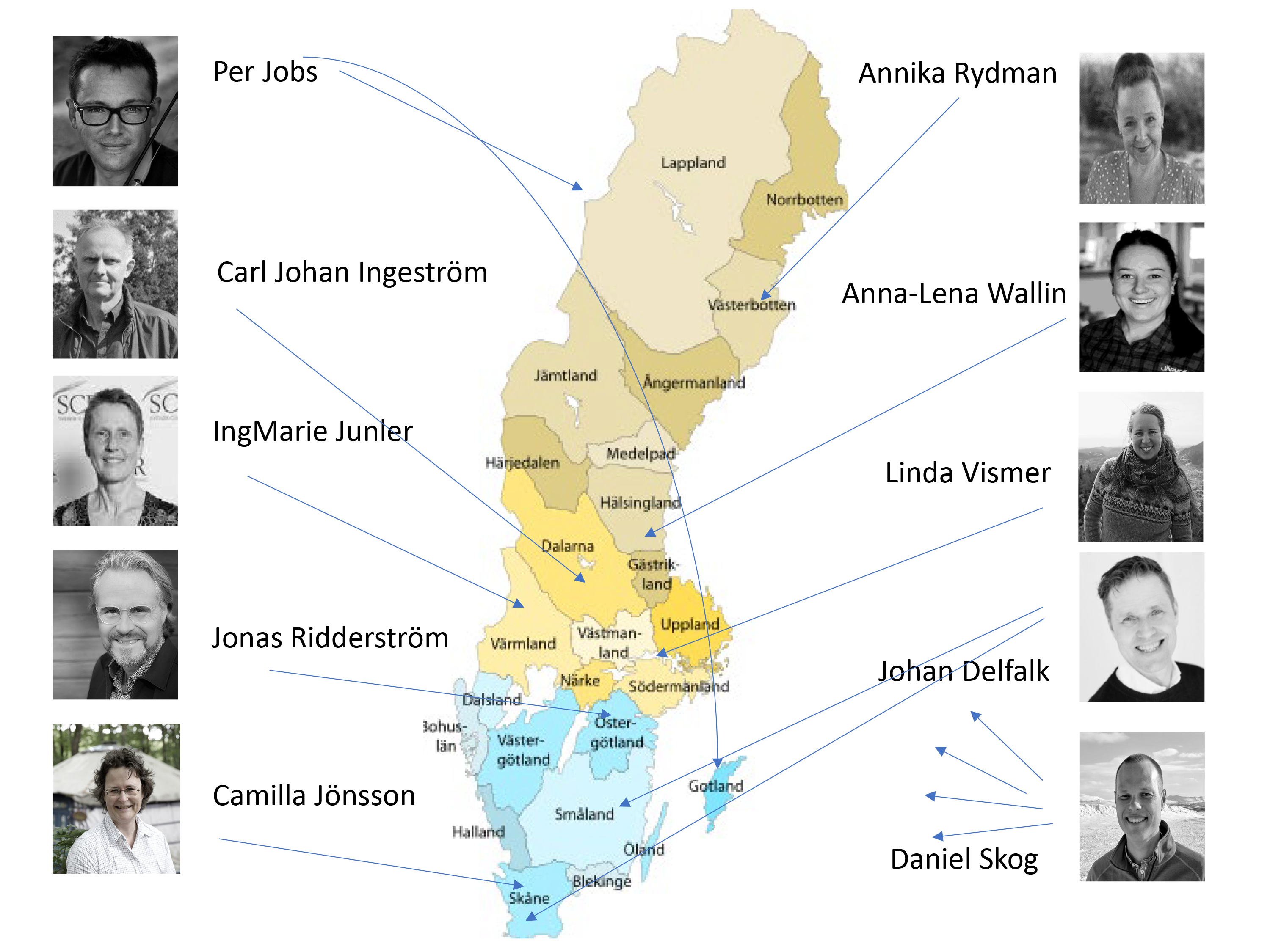 Bilder och namn på styrelsen Naturturismföretagen fr april 2025